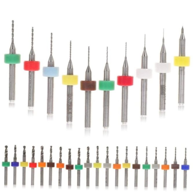 30pcs Set 0.1-1.0mm 2.1-3.0mm Mini PCB Drill Bit Set