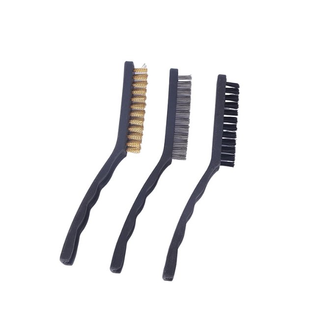 BLACK PLASTIC HANDLE WIRE BRUSH TWO PLECT SET